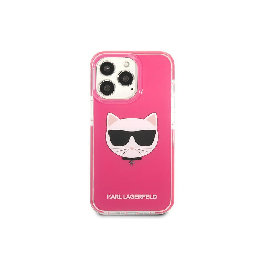 Karl Lagerfeld Case for iPhone 13 Pro Max KLHCP13XTPECPI Fuchsia Hard Case Iconic Choupette Head – 3