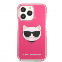 Karl Lagerfeld Case for iPhone 13 Pro Max KLHCP13XTPECPI Fuchsia Hard Case Iconic Choupette Head