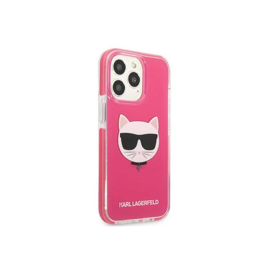 Karl Lagerfeld Case for iPhone 13 Pro Max KLHCP13XTPECPI Fuchsia Hard Case Iconic Choupette Head – 4