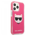 Karl Lagerfeld Case for iPhone 13 Pro Max KLHCP13XTPECPI Fuchsia Hard Case Iconic Choupette Head
