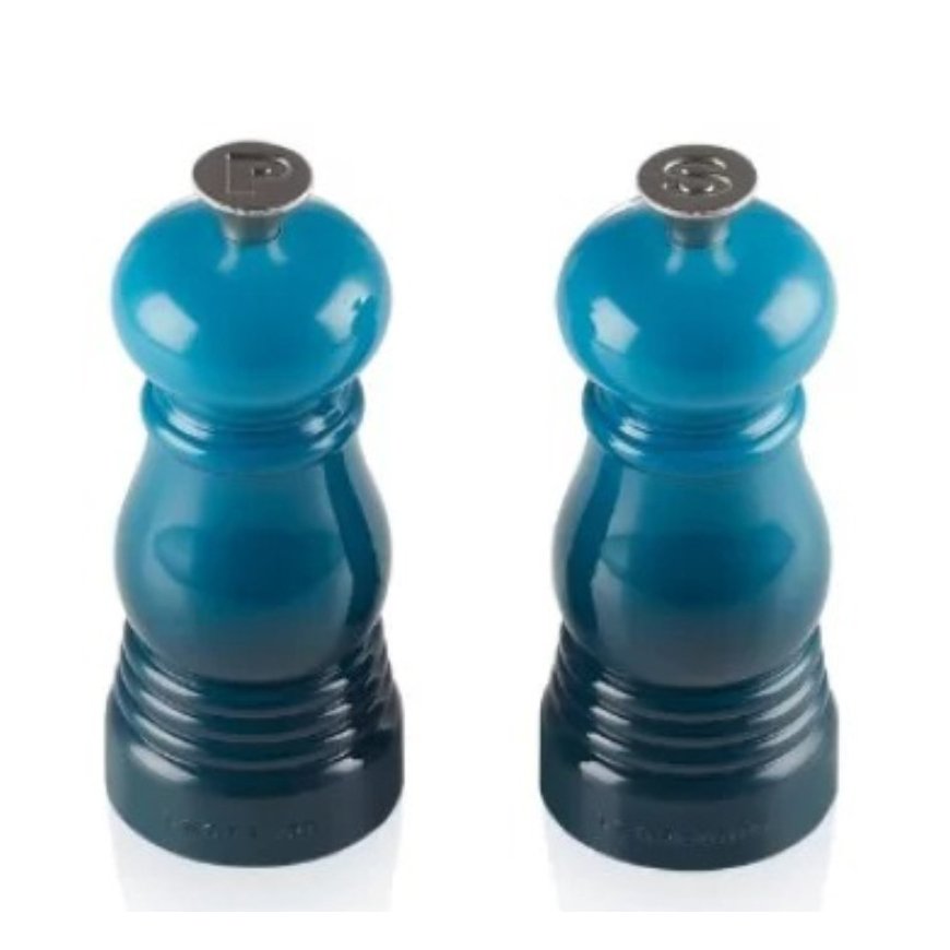 Salt and pepper grinder set 11cm blue