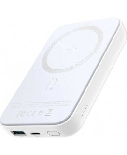 Joyroom JR-W020 20W Mini magnetic wireless power bank 10000mAh White with USB to Type-C 0.25m Cable Black