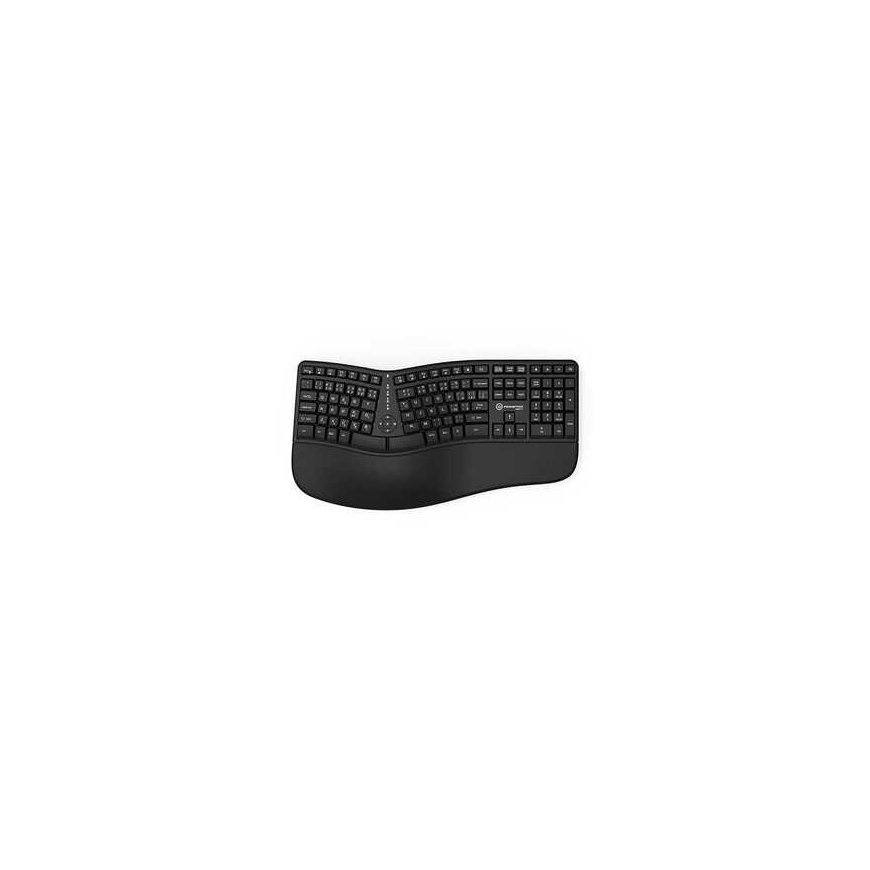Powerton LANA, Keyboard ergonomic CZ/SK, with cable (USB), black