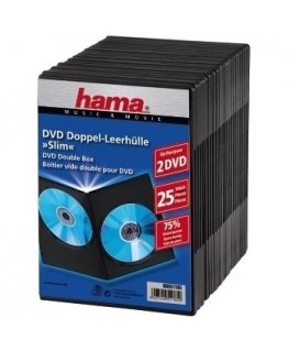 Hama DVD Slim Double-Box 25, Black 2 diski Melns