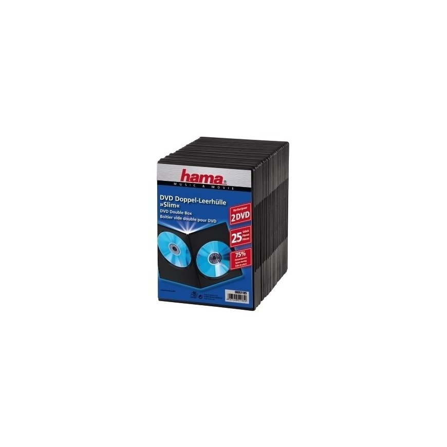 Hama DVD Slim Double-Box 25, Black