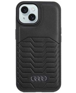 Case Audi Synthetic Leather MagSafe iPhone 15 Plus / 14 Plus 6.7" black/black hardcase AU-TPUPCMIP15M-GT/D3-BK