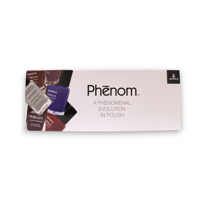 A Phenomenal Evolution In Polish Set Jessica: Phenom Vivid Color, Top Coat, Nail Polish, PHEN-000, Finale Shine, 15 ml + Phenom