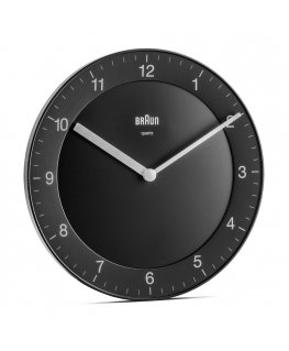 Braun BC 06 B Quarzwanduhr analog schwarz Quartz clock Круг Черный