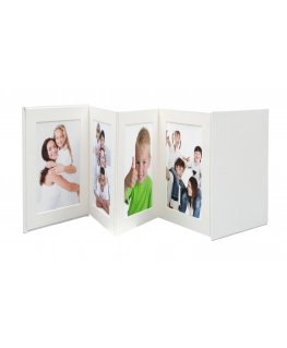 Deknudt Leporello foto albums & papīra aizsardzības pārklājums Balts 8 lapas 13 x 18 cm