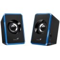 Kompiuterio kolonėlės Genius głośniki SP-U125, 2.0, 3W, mėlyna, garsumo valdymas, 3,5 mm jack (USB), 150Hz-20kHz Kompiuterio kolonėlės Genius głośniki SP-U125, 2.0, 3W, mėlyna, garsumo valdymas, 3,5 mm jack (USB), 150Hz-20kHz