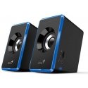 Kompiuterio kolonėlės Genius głośniki SP-U125, 2.0, 3W, mėlyna, garsumo valdymas, 3,5 mm jack (USB), 150Hz-20kHz Kompiuterio kolonėlės Genius głośniki SP-U125, 2.0, 3W, mėlyna, garsumo valdymas, 3,5 mm jack (USB), 150Hz-20kHz