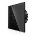 Spring Three Gang, One Way Touch Switch, Glass Black