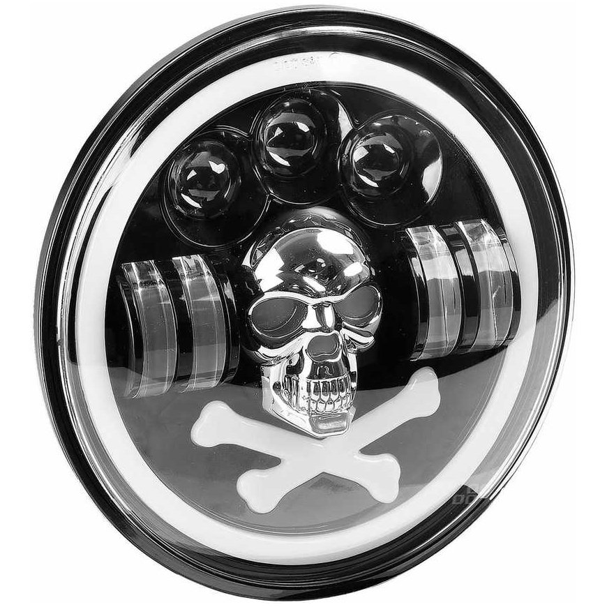 Lampa roczewka led skull czaszka dodatkowa ozdobna amio-03695