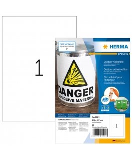 HERMA 9501 самоклеящийся ярлык Прямоугольник Постоянный Белый 50 шт