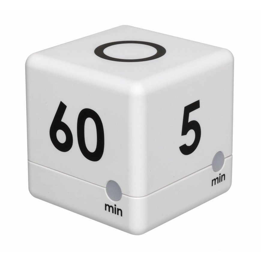 TFA-Dostmann CUBE-TIMER Digitaalinen keittiöajastin Musta, Valkoinen