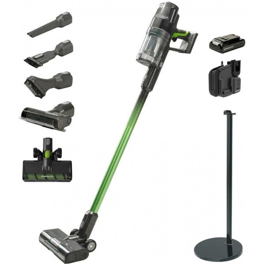 Battery vacuum cleaner Greenworks GD24SVK4DG 24 V 1x4.0 Ah battery.