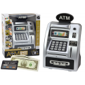 Lean ATM Piggy Bank For Children Learning To Save Sidabrinis Juodas