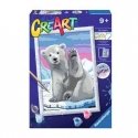 Ravensburger CreArt Pawesome Polar Bear Spalvinimo pagal numerius rinkinys Ravensburger CreArt Pawesome Polar Bear Spalvinimo pagal numerius rinkinys
