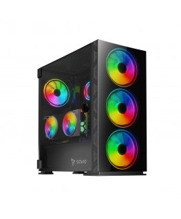 Savio PC Case Prime X1 ARGB Glass Black Midi Tower