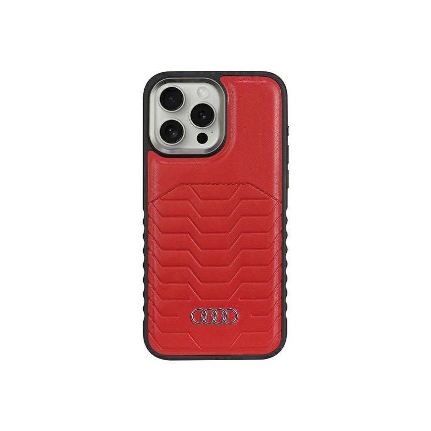 Case Audi Synthetic Leather MagSafe iPhone 14 Pro 6.1" red/red hardcase AU-TPUPCMIP14P-GT/D3-RD