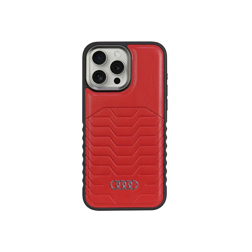 Dėklas Audi Synthetic Leather MagSafe iPhone 14 Pro 6.1" raudonas/red hardcase AU-TPUPCMIP14P-GT/D3-RD – 2