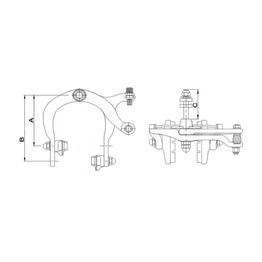 Stabdžiai rear caliper Saccon Italy pin 13mm size 47/57 juodas – 3