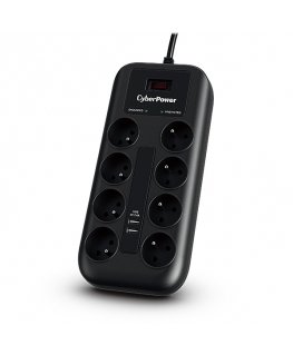 CyberPower Tracer III P0820SUF0-FR surge protector Black 8 AC outlet(s) 200 - 250 V 1.8 m