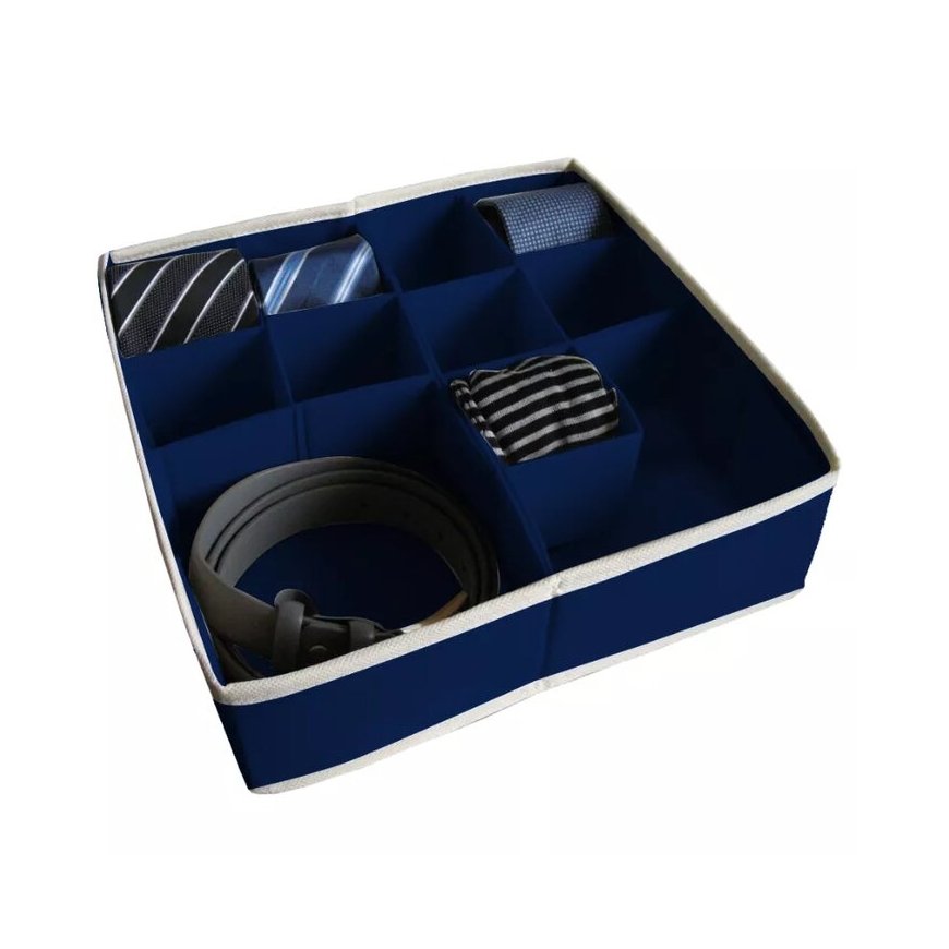 Box with sections L 30,5x30,5x10cm Blue