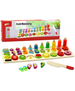 Lean Educational Set Sorter Wooden Board Learning Mathematics Fruit