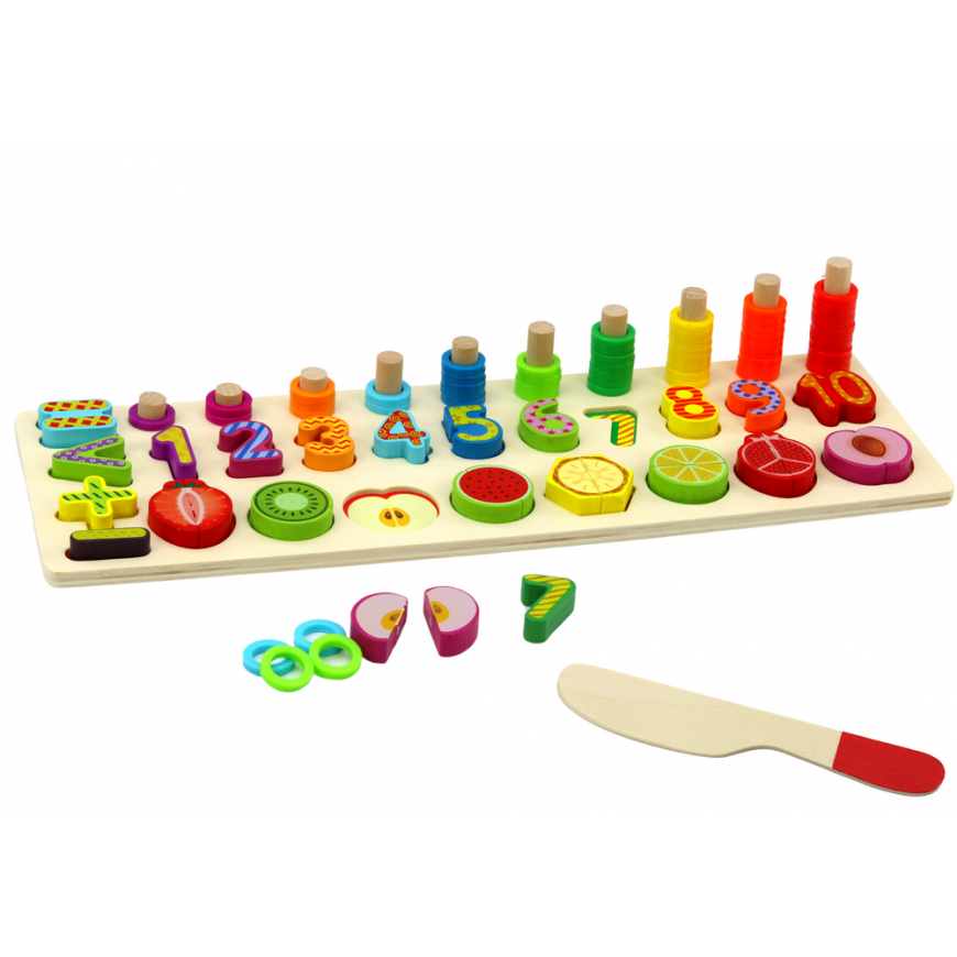 Lean Educational Set Sorter Wooden Board Learning Mathematics Fruit – 2