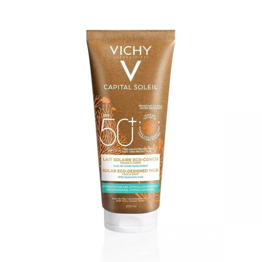 "Vichy Capital Soleil Eco-Sunscreen" apsauginis pienelis nuo saulės SPF50 200ml