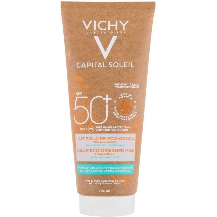 "Vichy Capital Soleil Eco-Sunscreen" apsauginis pienelis nuo saulės SPF50 200ml – 2