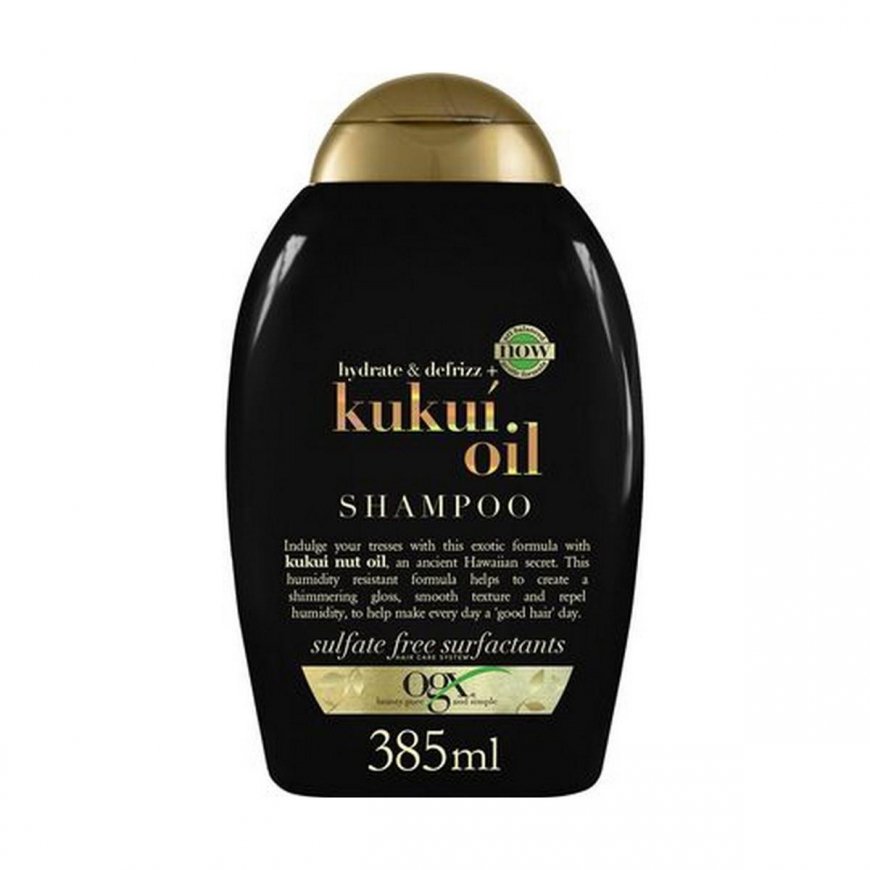 Ogx Kukui aliejaus šampūnas nuo plaukų slinkimo 385ml – 2