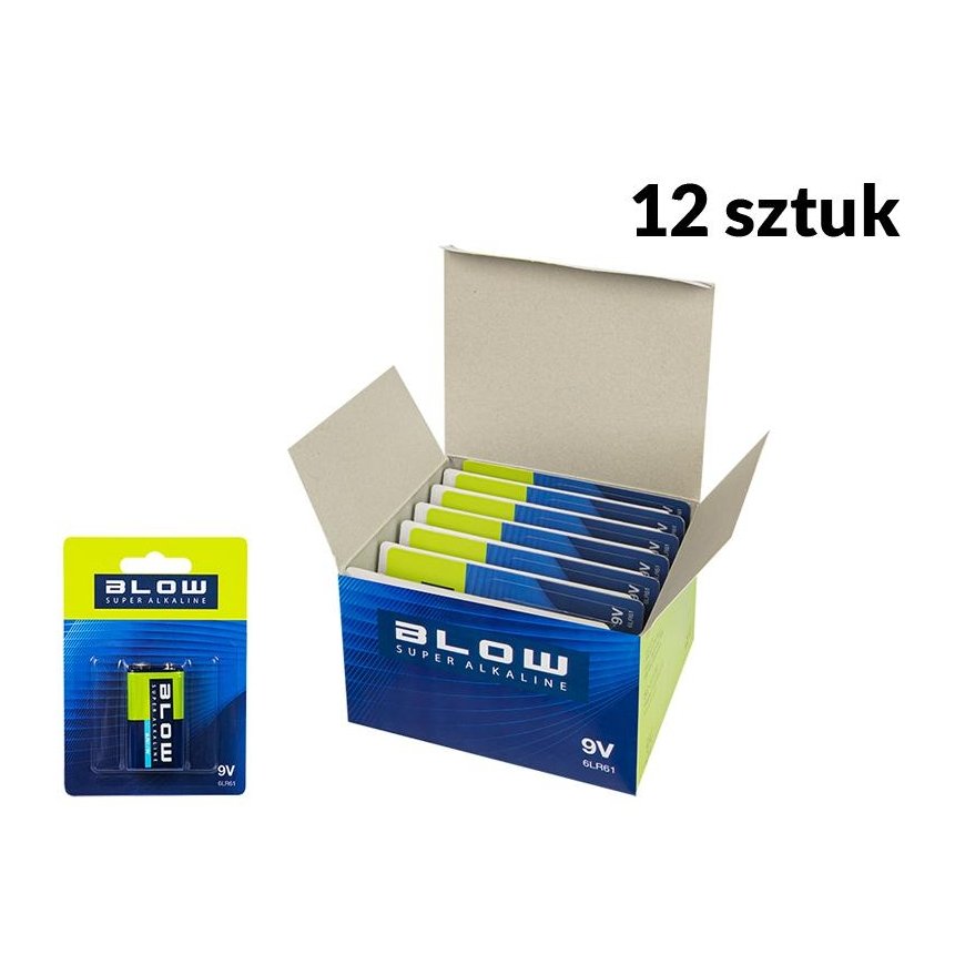 Battery BLOW SUPER Alkaline 9V 6LR61 10 pcs