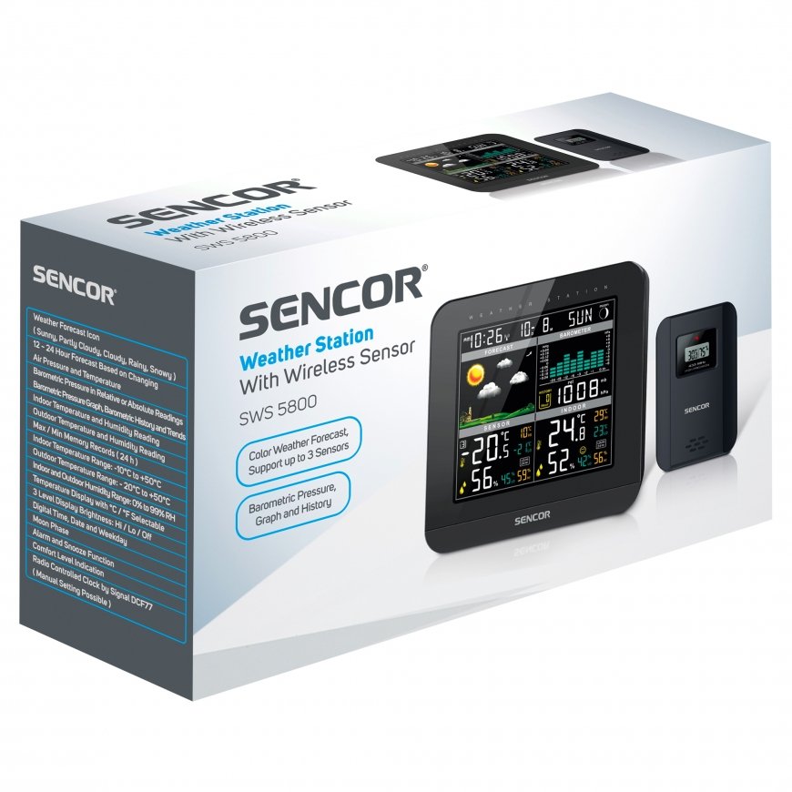 Sencor WEATHER STATION WITH WIRELESS SENSOR