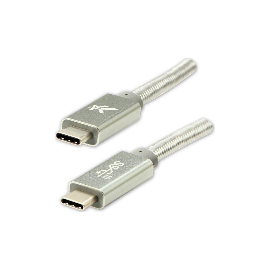 USB kabelis Logotipas USB-C - USB-C 1 m Baltas