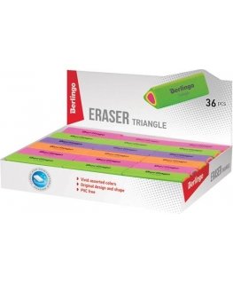 Berlingo, thermoplastic eraser, colored, 36 pcs., Triangle