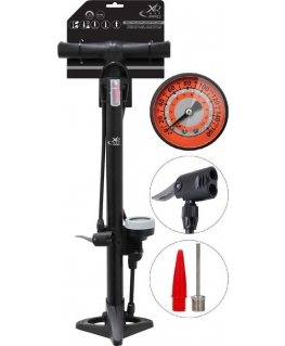 XQMAX PRO WORKSHOP BICYCLE PUMP 160Psi (11Bar) WITH PRESSURE GAUGE SMALL BASE