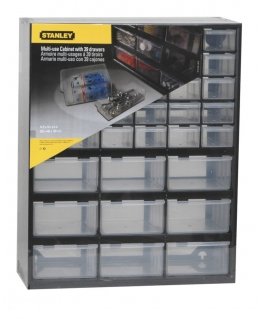 Stanley 1-93-981 työkalupakki Säilytyslaatikko Muovi Musta, Läpinäkyvä