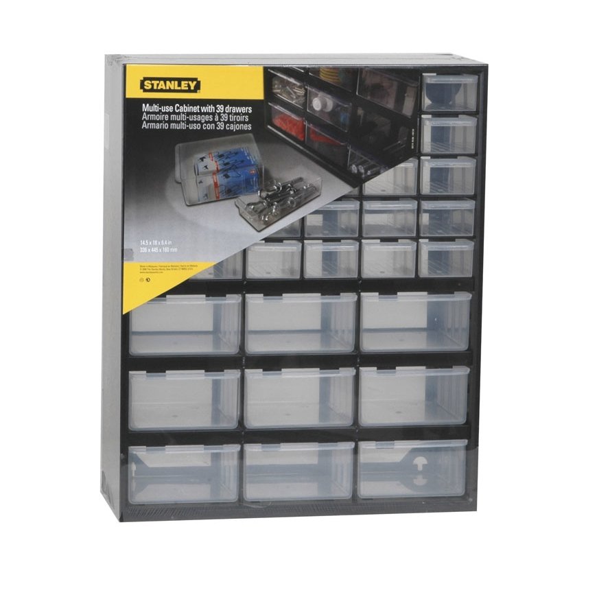 Stanley 1-93-981 instrumentu kārba Mazu detaļu kārba Plastmasa Melns, Caurspīdīgs