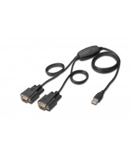 Digitus DA-70158 кабель последовательной связи Черный 1,5 m USB тип-A DB-9