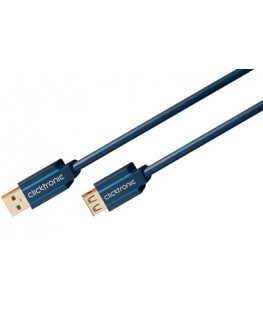 ClickTronic 1.8m USB 3.0 A/A m/f USB cable USB 3.2 Gen 1 (3.1 Gen 1) USB A Blue