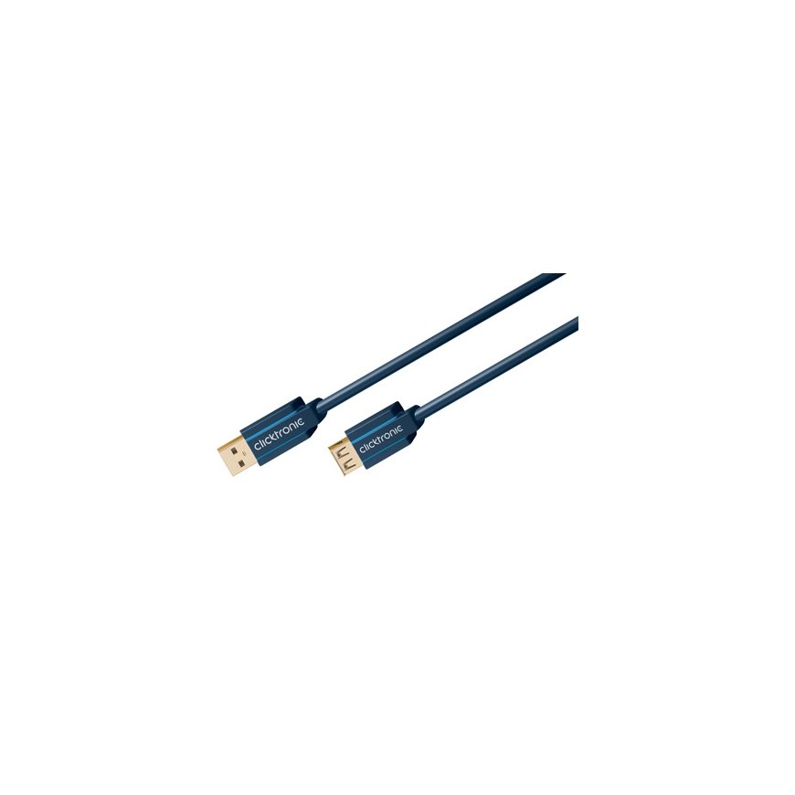 ClickTronic 1.8m USB 3.0 A/A m/f USB cable USB 3.2 Gen 1 (3.1 Gen 1) USB A Blue
