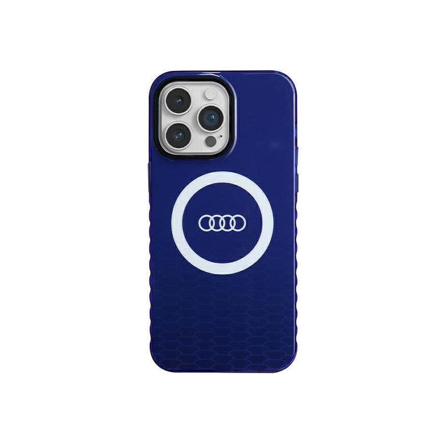 Dėklas Audi IML Big Logo MagSafe Case iPhone 14 Pro Max 6.7" mėlyna/navy mėlynas hardcase AU-IMLMIP14PM-Q5/D2-BE