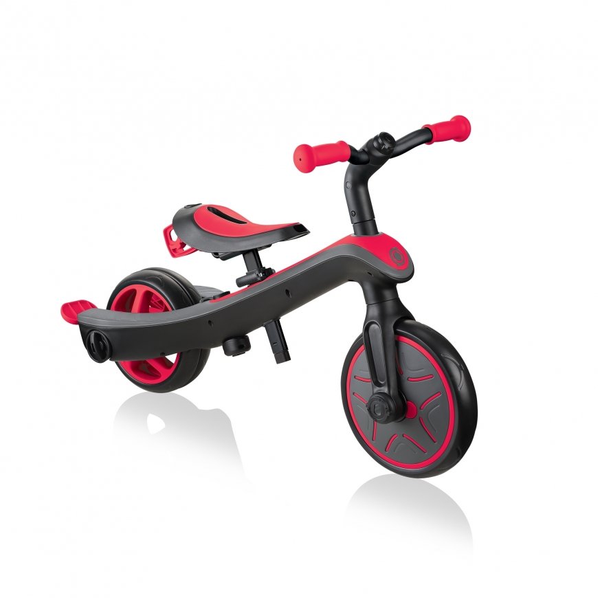 Globber Explorer Trike 4in1 Vaikai Dviratis - paspirtukas Raudona – 4