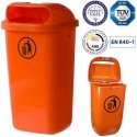 Europlast Austria Street waste bin, urban waste container, mounted on pole or wall, DIN 50L - orange Europlast Austria Street waste bin, urban waste container, mounted on pole or wall, DIN 50L - orange
