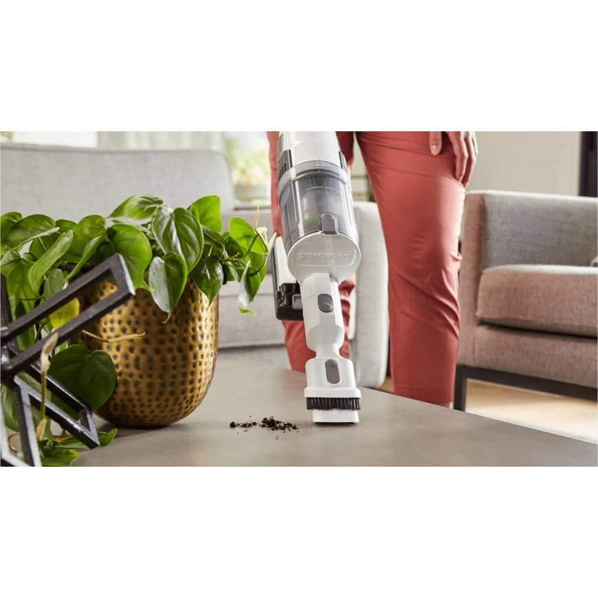 Greenworks GR4701107UBVT stick vacuum/electric broom Battery Dry HEPA Bagless White 4 Ah – 2