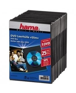 Hama DVD Slim Box 25, Black 1 diskai Juoda