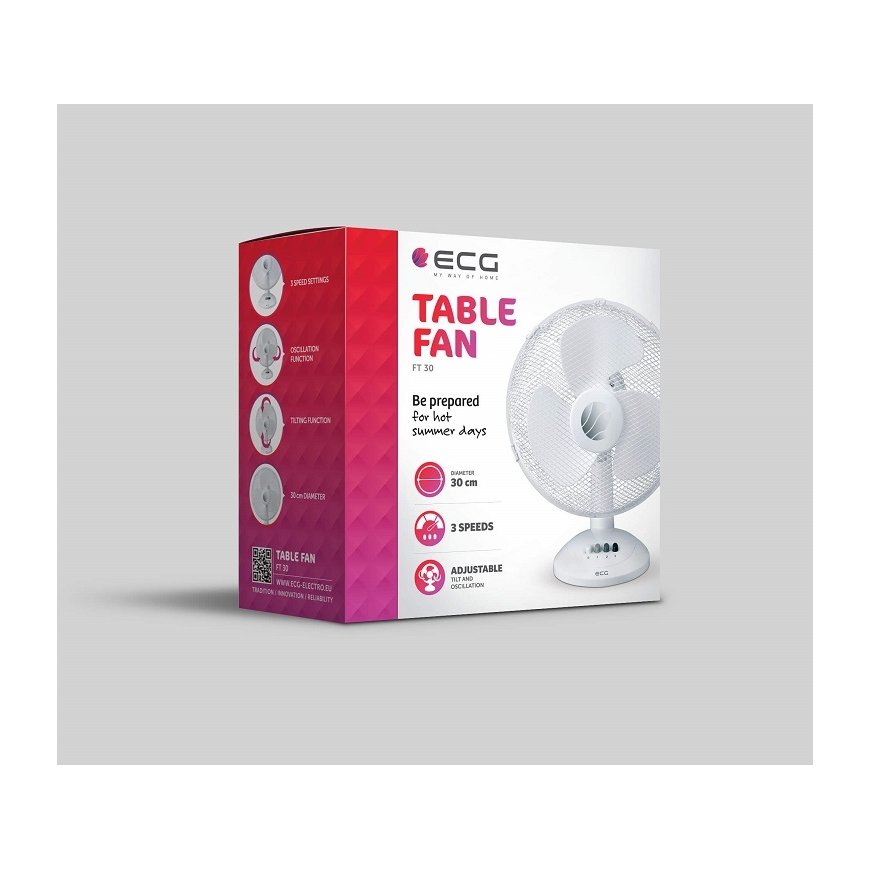 ECG FT 30A household fan White – 2