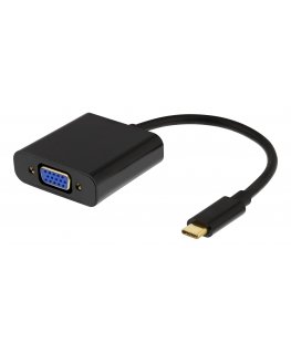 Deltaco USBC-VGA6 USB графический адаптер 1920 x 1080 пикселей Черный